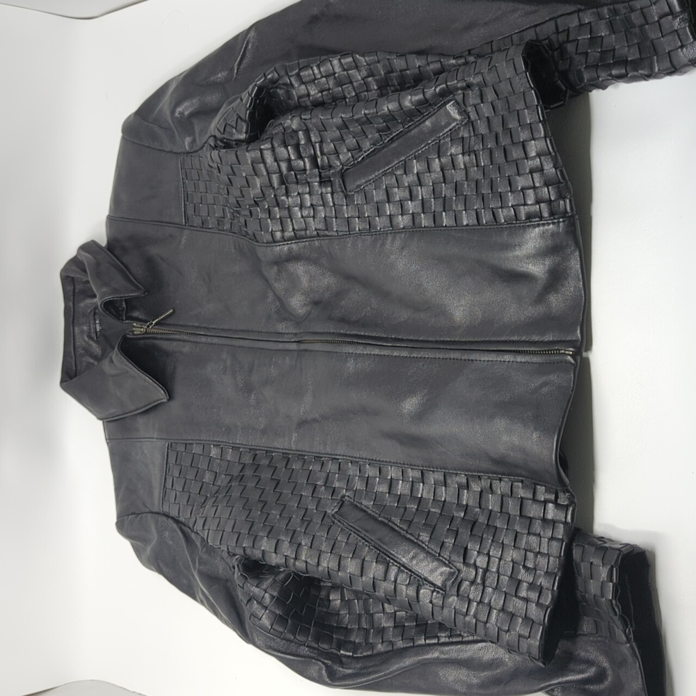 Black Leather Jacket by Kasper (size XL)